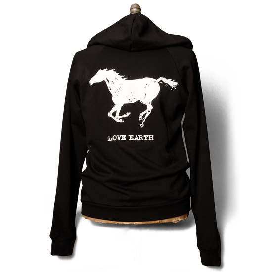 Labyrins Dont Cry Horse Zip Hoodie Navy | Shury